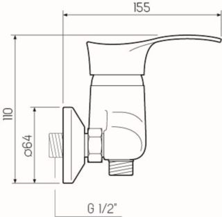 Смеситель для душа РМС SL86-003 хром